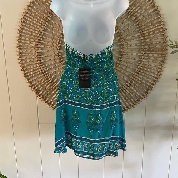 Halter dress Arnhem Halter mini drifter sun dress blue greens New size small - Picture 8 of 9